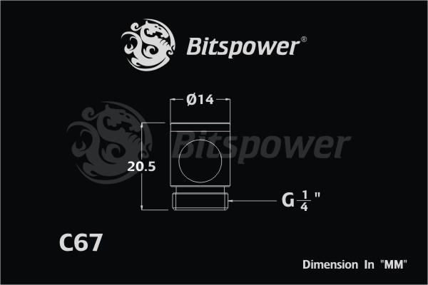 G1/4" Black Sparkle In-Side 90 Degree Diversion Fitting