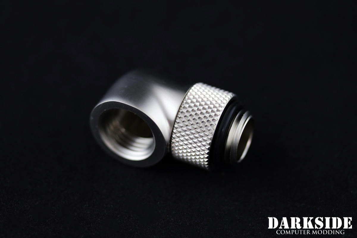 Angled 90°Adapter Fitting G1/4 – Satin Nickel - DazMode